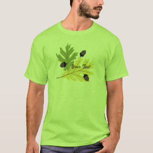 オータム·オーク葉の秋とどんぐりのTシャツ Tシャツ