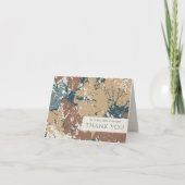 オータム カラメル シナモン リーフ ウェディング サンキューカード (正面)