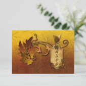 オータム ゴールドリーフ ウェディング 出欠カード (スタンド正面)