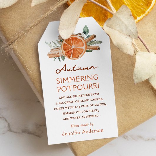 オータム シンミリング ポットプーリー フォール ストーブトップ ギフトタグ