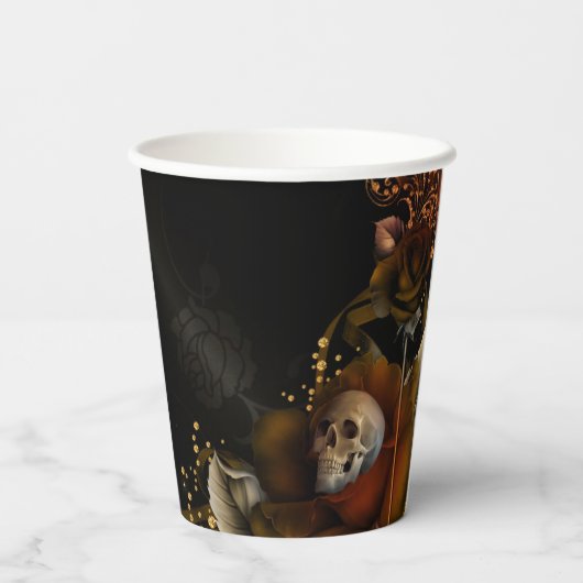 オータム スカル ゴシック エレガンス ウェディング 紙コップ (裏面)