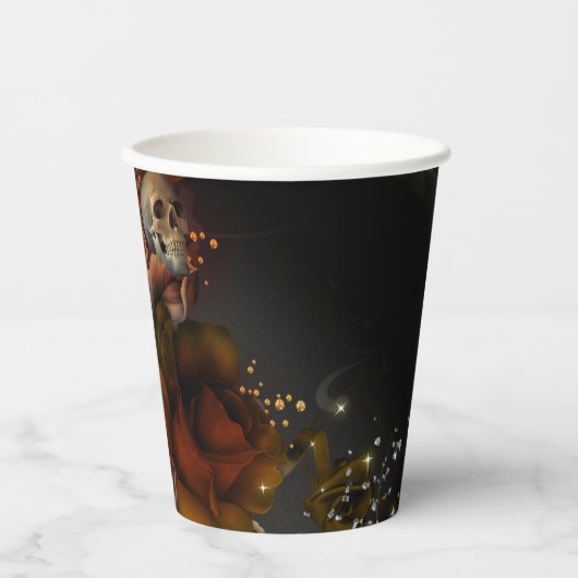 オータム スカル ゴシック エレガンス ウェディング 紙コップ (正面)