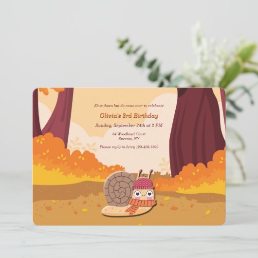 オータム スナイル バースデー パーティー 招待状 (スタンド正面)