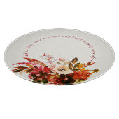 オータム スプレンダー 水彩 フラワル アイボリー ウェディング カッティングボード (角)