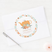 オータム ティーパーティー パンプキン ブライダルシャワー 感謝祭 ラウンドシール (封筒)