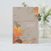 オータム デコ フラワー スワール ウェディング レセプション 招待状 (スタンド正面)