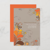 オータム デコ フラワー スワール ウェディング レセプション 招待状 (正面/裏面)