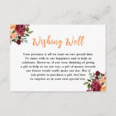 オータム バーガンディーとオレンジの結婚式 願い事の井戸 エンクロージャーカード (正面)