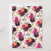 オータム·バーガンディ·アンド·オレンジ·フローラ·バースデー·パーティー 招待状 (裏面)