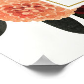 オータム バーガンディ フラワーブライダルシャワー ウェルカムサイン ポスター (角)