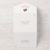 オータム バーガンディ フラワー ウェディング オールインワン 招待状 (外側)