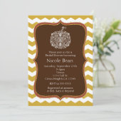 オータム パンプキン & ゴールド シェブロン エレガント インビテーション (スタンド正面)