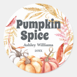 オータム パンプキン スパイス ホワイト ラウンドシール