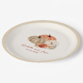 オータム パンプキン フラワー エレガント ラブ ペーパープレート (アングル)