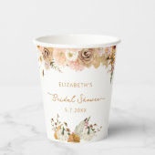 オータム パンプキン フラワー ブライダル シャワー ペーパー カップ 紙コップ (正面)