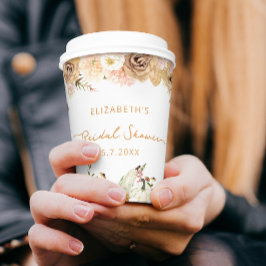 オータム パンプキン フローラル ブライダル シャワー ペーパー カップ 紙コップ