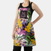 オータム パーソナライズ モノグラム アブストラクト フラワー エプロン (インサイチュ)