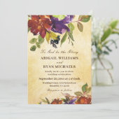 オータム パープル バーン オレンジ キリスト教 ウェディング 招待状 (スタンド正面)