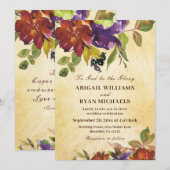 オータム パープル バーン オレンジ キリスト教 ウェディング 招待状 (正面/裏面)