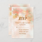 オータム フォグ フォール  ウェディング RSVP カード (正面/裏面)