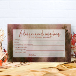 オータム フォレスト アドバイスとウィッシュ ブライダル シャワー エンクロージャーカード