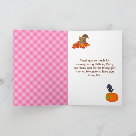 オータム フォール ガール かかし 誕生日 サンキューカード (内部)