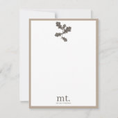 オータム フォール タウペ プライド モダン フォリアージ モノグラム ノートカード (正面)