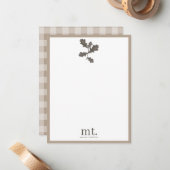 オータム フォール タウペ プライド モダン フォリアージ モノグラム ノートカード (正面/裏面インサイチュ)