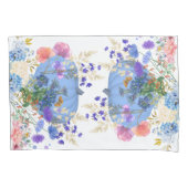 オータム フォール パンプキン パステル ブルー ボタニカル フラワーズ 枕カバー (正面左)