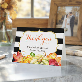 オータム フォール パンプキン マップル リーフス サンクス サンキューカード