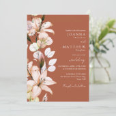オータム フォール フラワーテラコッタ モノグラム ウェディング 招待状 (スタンド正面)