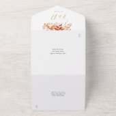 オータム フォール フローラル エレガント ゴールド ウェディング オールインワン招待状 (外側)