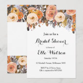 オータム フォール フローラル シック ブライダル シャワー インビテーション (正面/裏面)