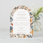 オータム フォール ブルー シーズン ウェディング インビテーション (スタンド正面)