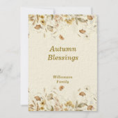 オータム フォール ボタニカル サンクスギビング パーソナライズ シーズンカード (正面)