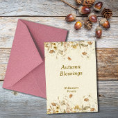 オータム フォール ボタニカル サンクスギビング パーソナライズ シーズンカード