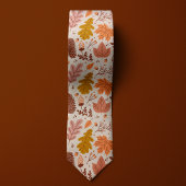 オータム フォール ボタニカル フラワーリーブス パターン ネクタイ