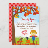 オータム フォール ボーイ かかし 誕生日 サンキューカード (正面/裏面)