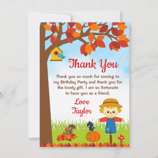 オータム フォール ボーイ かかし 誕生日 サンキューカード (正面)