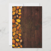 オータム フォール ラスティック ゴールデン リーフ & ウッド ウェディング 招待状 (裏面)