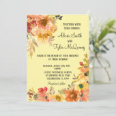 オータム フォール 水彩 花 シンプル ウェディング   招待状 (スタンド正面)