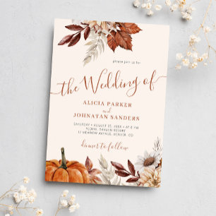 オータム フォール QR コード ボヘミアンビジュー ウェディング 招待状