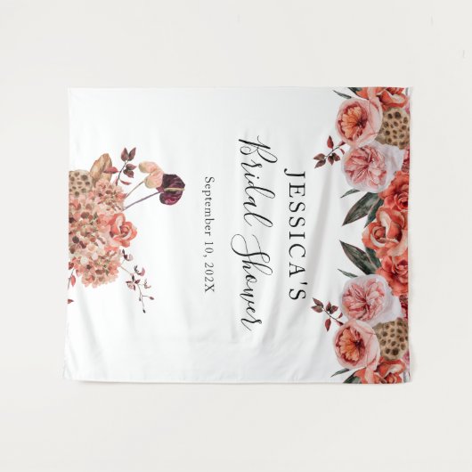 オータム フラワシャワー 背景 フォトブース タペストリー (正面(横))