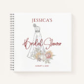 オータム フラワーズ ウェディングドレス ブライダルシャワー ゲスト ノートブック (正面)