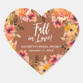 オータム フラワーズ テラコッタ ブライダル シャワー ハートシール (正面)