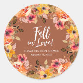オータム フラワーズ テラコッタ ブライダル シャワー ラウンドシール (正面)