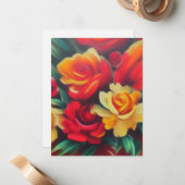 オータム フラワーズ ノートカード (正面/裏面インサイチュ)