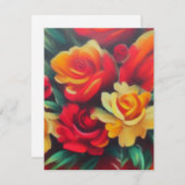 オータム フラワーズ ノートカード (正面/裏面)