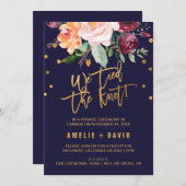 オータム フラワーズ 私たちは結婚しました 秘密の挙式 披露宴 招待状 (正面/裏面)