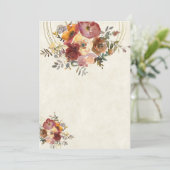 オータム フラワール ゴールドの白紙の結婚式招待状 招待状 (スタンド正面)